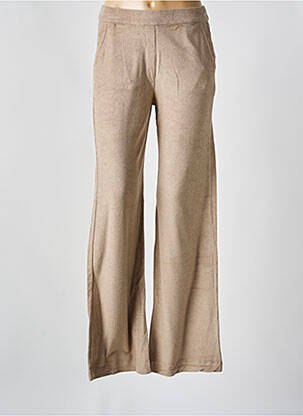 Pantalon large taille normale taille normale beige MAJESTIC FILATURES femme