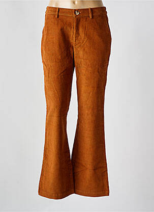 Pantalon large fermeture zippée sous rabat boutonné taille normale marron STORIATIPIC femme