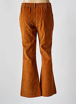 Pantalon large fermeture zippée sous rabat boutonné taille normale marron STORIATIPIC femme