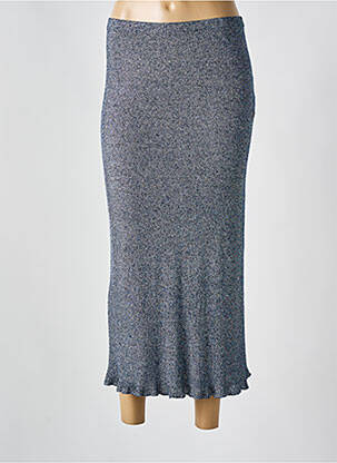 Jupe longue taille normale bleu MAJESTIC FILATURES femme