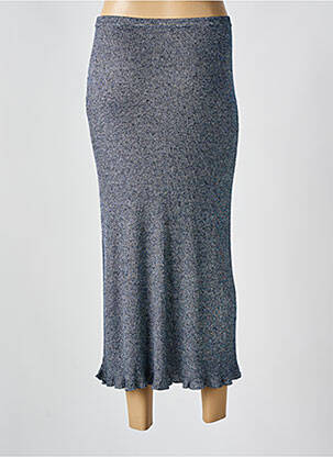 Jupe longue taille normale bleu MAJESTIC FILATURES femme