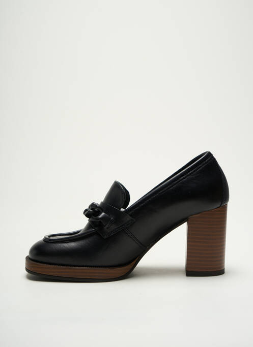 Mocassins tissage satiné talon de 4 à 6cm noir NERO GIARDINI femme