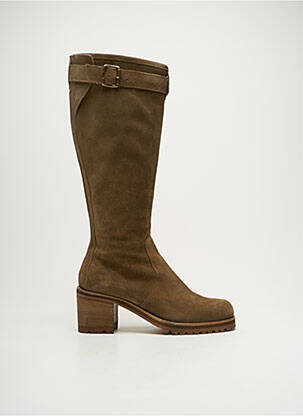 Bottes nubuck talon de 4 à 6cm vert NIMAL femme