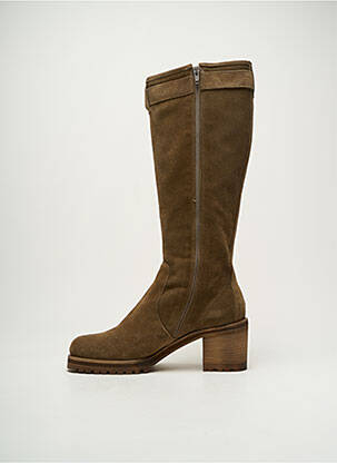 Bottes nubuck talon de 4 à 6cm vert NIMAL femme