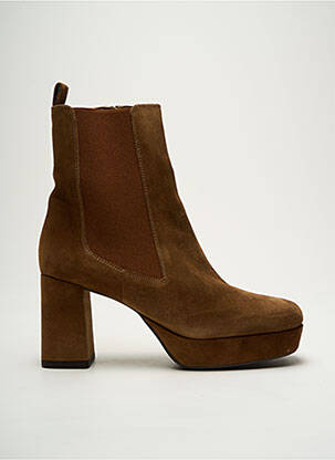 Bottines/boots nubuck talon de 7 à 9cm marron UNISA femme