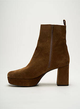 Bottines/boots nubuck talon de 7 à 9cm marron UNISA femme