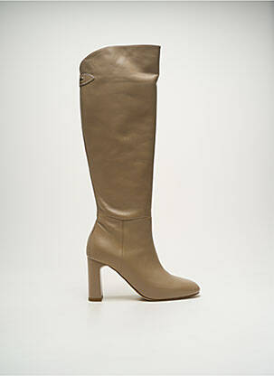 Bottes tissage satiné talon de 7 à 9cm beige NERO GIARDINI femme