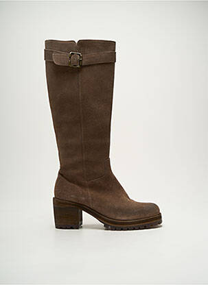 Bottes nubuck talon de 4 à 6cm marron NIMAL femme