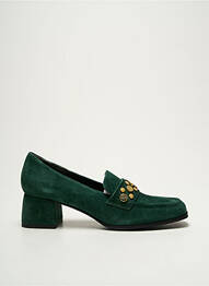 Mocassins nubuck talon de 4 à 6cm vert REQINS femme
