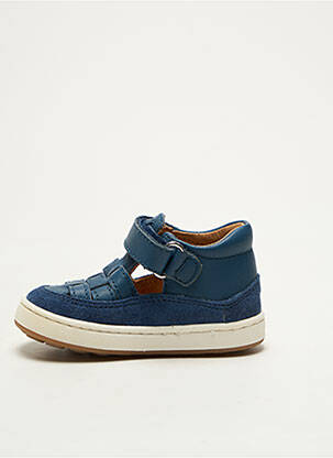Sandales/nu pieds tissage satiné bout rond bleu BABYBOTTE garçon