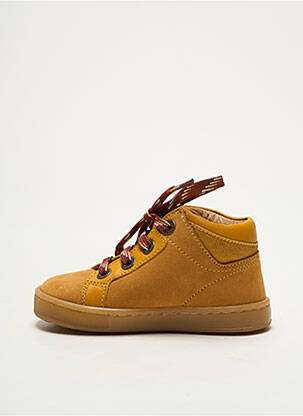 Bottillons nubuck bout rond jaune BABYBOTTE garçon