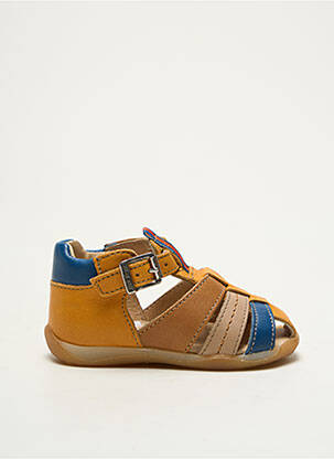 Sandales/nu pieds tissage satiné bout rond jaune BABYBOTTE garçon