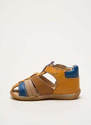 Sandales/nu pieds tissage satiné bout rond jaune BABYBOTTE garçon