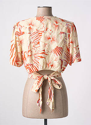 Chemisier tissage popeline manches courtes orange LES P'TITES BOMBES femme