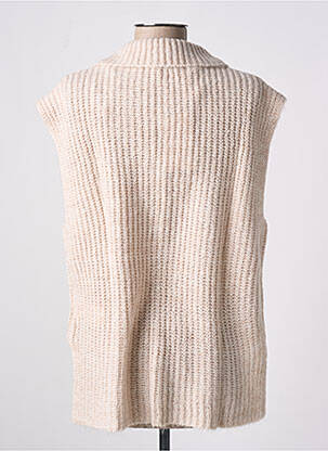 Pull tissage chiné sans manche beige LES P'TITES BOMBES femme