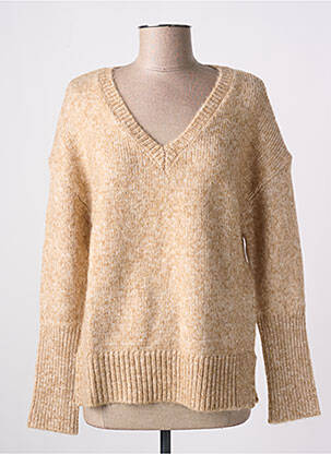 Pull tissage chiné manches longues beige LES P'TITES BOMBES femme