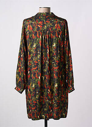 Robe courte coupe fluide manches longues vert PAKO LITTO femme