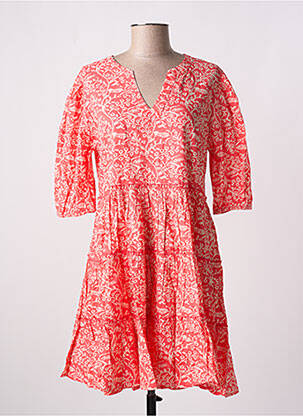 Robe courte coupe évasée manches courtes rose MOLLY BRACKEN femme