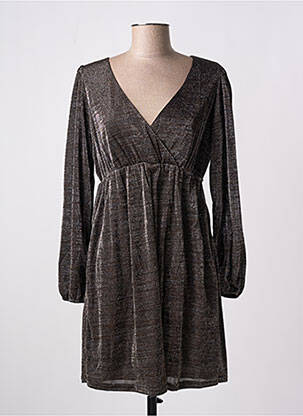 Robe courte coupe fluide manches longues noir MOLLY BRACKEN femme