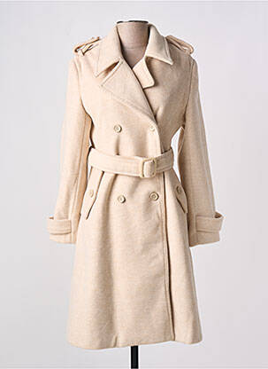 Manteau long coupe cintrée sans capuche beige MOLLY BRACKEN femme