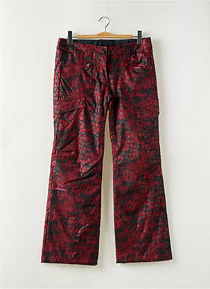 Pantalon droit fermeture zippée sous rabat avec crochet taille normale rouge ZIENER femme