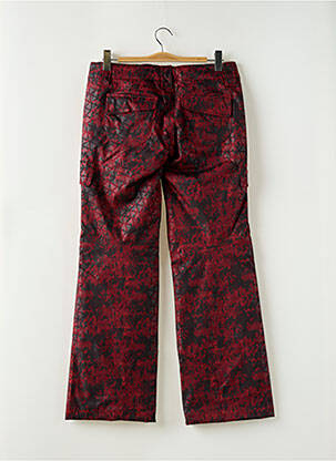 Pantalon droit fermeture zippée sous rabat avec crochet taille normale rouge ZIENER femme
