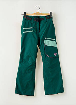 Pantalon droit fermeture zippée sous rabat pressionné taille ajustable vert ZIENER fille