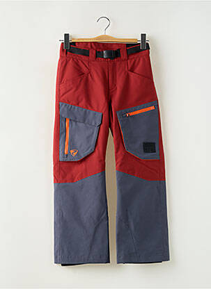 Pantalon droit fermeture zippée sous rabat pressionné taille ajustable rouge ZIENER garcon