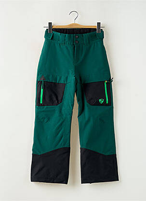 Pantalon droit fermeture zippée sous rabat boutonné taille ajustable vert ZIENER fille