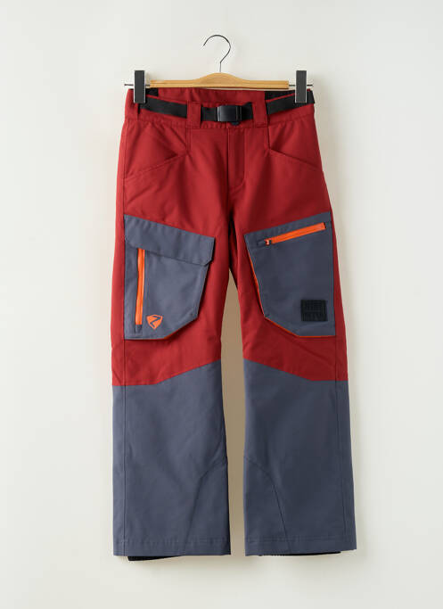 Pantalon droit fermeture zippée sous rabat pressionné taille ajustable rouge ZIENER garcon