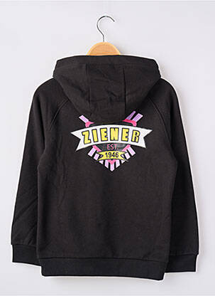 Sweat-shirt à capuche poches manches longues noir ZIENER fille