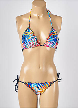 Bas de maillot de bain imprimé fantaisie culotte bleu MISS CARAÏBES femme
