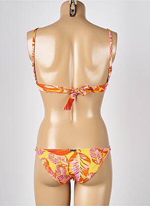 Maillot de bain 2 pièces stretch haut triangles orange KIWI femme
