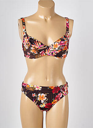 Maillot de bain 2 pièces stretch haut soutien-gorge emboitant marron LOLITA ANGELS femme
