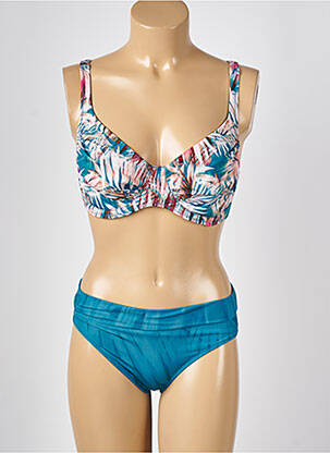 Maillot de bain 2 pièces stretch haut soutien-gorge emboitant bleu LOLITA ANGELS femme