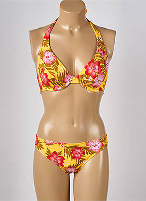 Maillot de bain 2 pièces stretch haut soutien-gorge emboitant jaune LOLITA ANGELS femme
