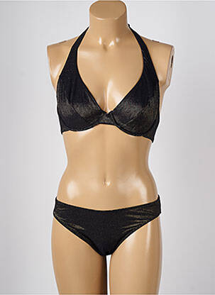Maillot de bain 2 pièces stretch haut triangles noir LOLITA ANGELS femme
