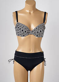 Maillot de bain 2 pièces stretch haut soutien-gorge emboitant noir MISS CARAÏBES femme