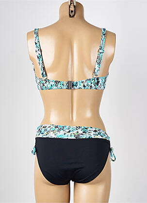 Maillot de bain 2 pièces stretch haut soutien-gorge emboitant bleu MISS CARAÏBES femme