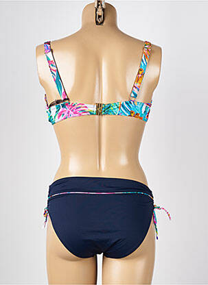 Maillot de bain 2 pièces stretch haut soutien-gorge balconnet bleu MISS CARAÏBES femme