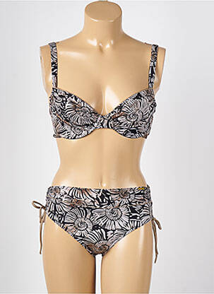 Maillot de bain 2 pièces stretch haut soutien-gorge balconnet noir MISS CARAÏBES femme