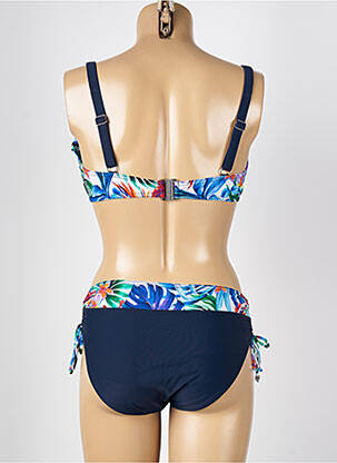 Maillot de bain 2 pièces stretch haut soutien-gorge balconnet bleu MISS CARAÏBES femme