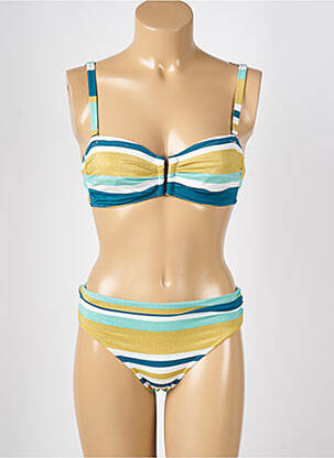 Maillot de bain 2 pièces stretch haut bandeau vert BLUELOBSTER femme