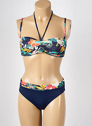 Maillot de bain 2 pièces stretch haut bandeau bleu LOLITA ANGELS femme