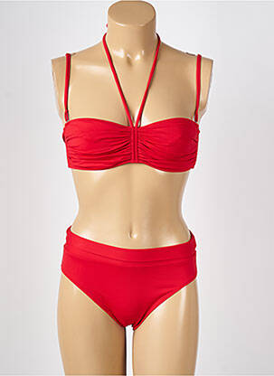 Maillot de bain 2 pièces stretch haut bandeau rouge LOLITA ANGELS femme