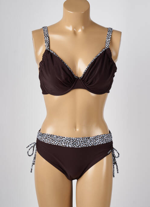 Maillot de bain 2 pièces marron MISS CARAÏBES pour femme