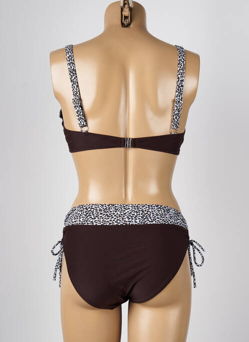 Maillot de bain 2 pièces marron MISS CARAÏBES pour femme