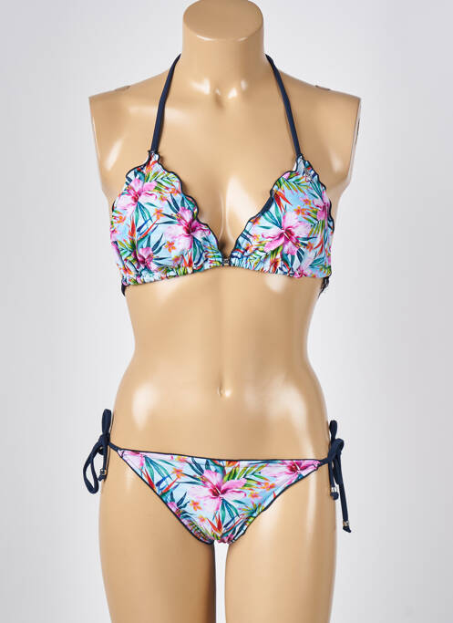 Bas de maillot de bain imprimé tie and dye culotte bleu MISS CARAÏBES femme