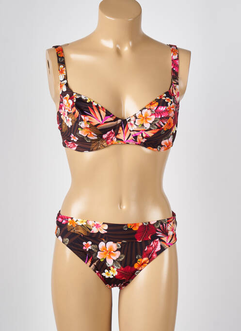Maillot de bain 2 pièces stretch haut soutien-gorge emboitant marron LOLITA ANGELS femme