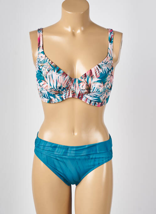 Maillot de bain 2 pièces stretch haut soutien-gorge emboitant bleu LOLITA ANGELS femme